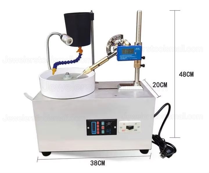 180W Gem Gemstone Faceting Machine with Digital Angle Manipulator for Grinding Polishing 3000RPM